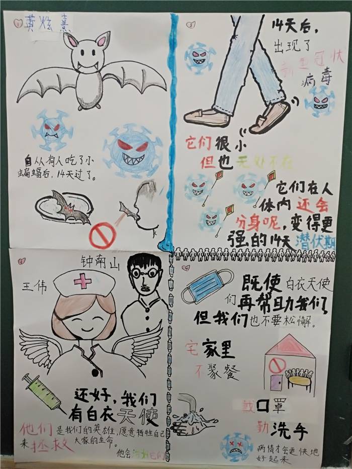 北滘第二幼儿园中三班黄炫熹小朋友，1、(病毒起源与共抗病毒天使)，2(人们要保护动物世界就没有病毒).jpg